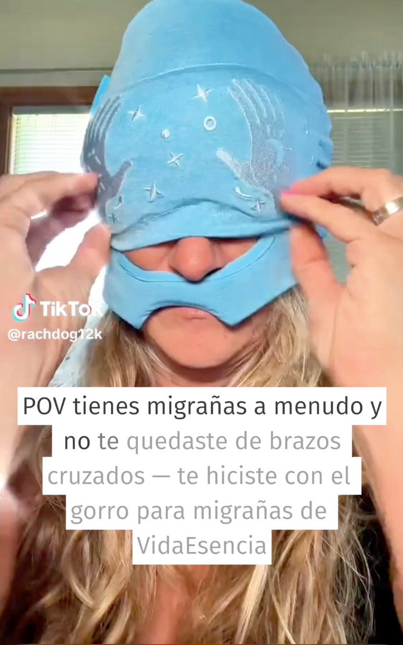 "Obten tu gorro para la migraña de vida esencia"